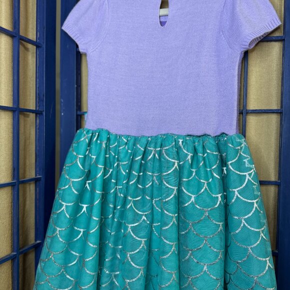 Disney Princess Ariel Mermaid Dress Teal & Purple Knit – Size 5T - Picture 3 of 5